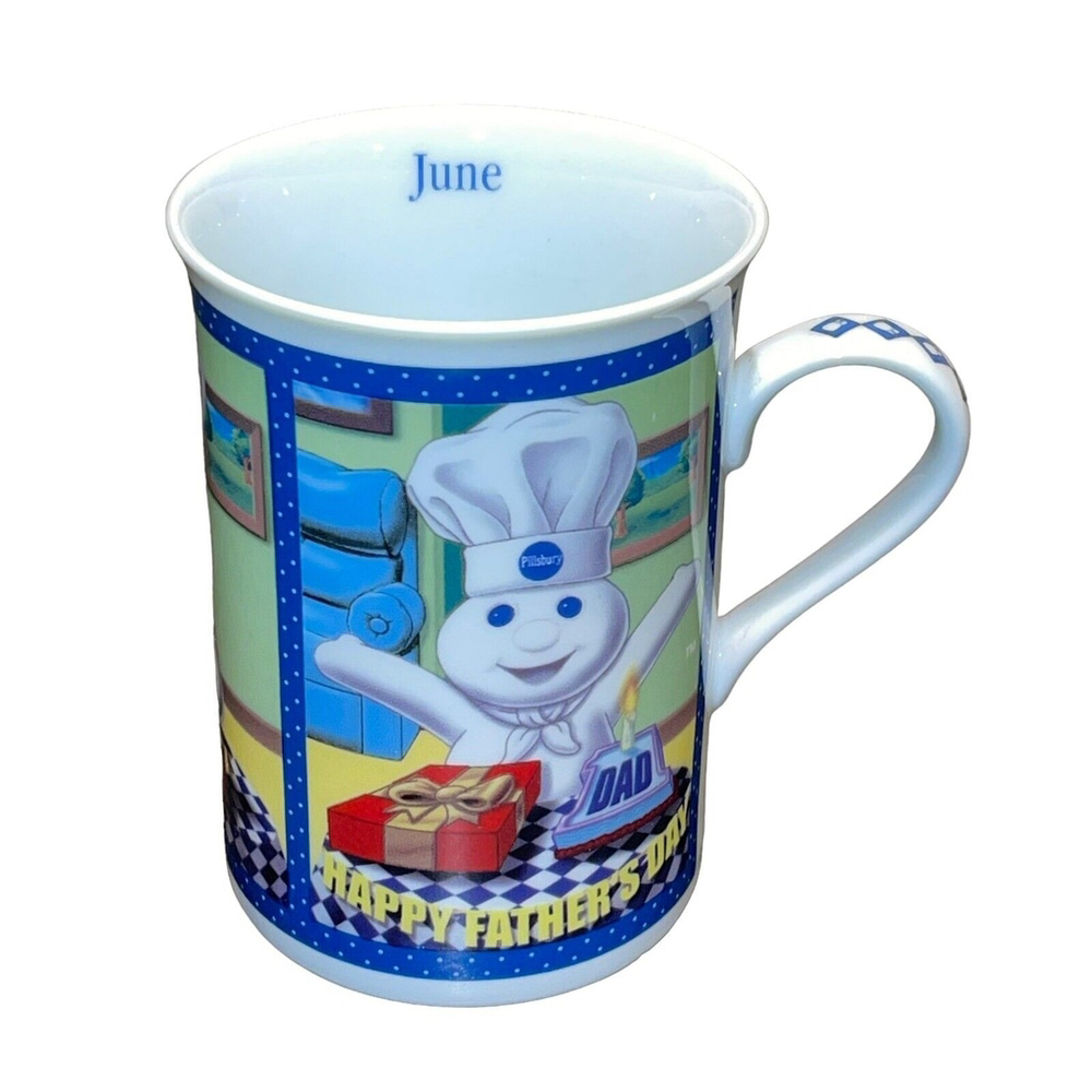 Pillsbury Doughboy Danbury Mint Coffee Mug Cup June Father’s Day BBQ Vintage EUC
